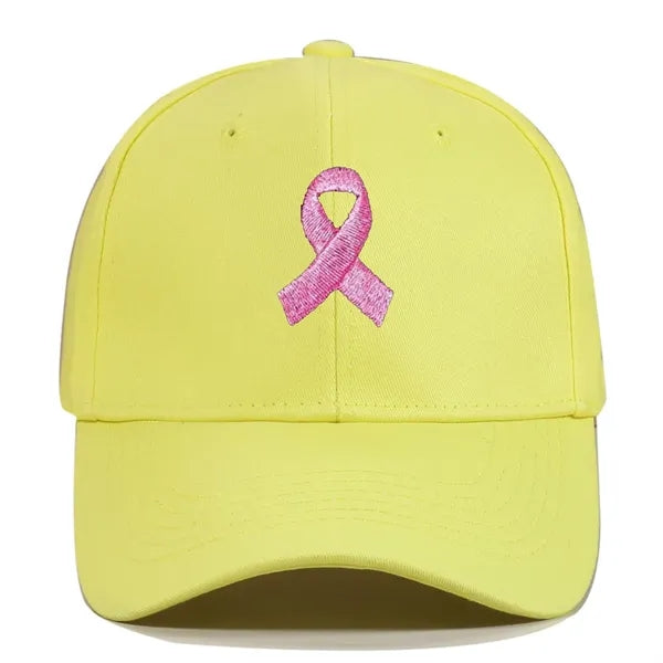 Pink Ribbon Embroidered Cap