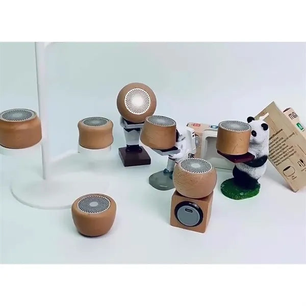 Vintage Portable Wooden Bluetooth Speaker with Bass Boost