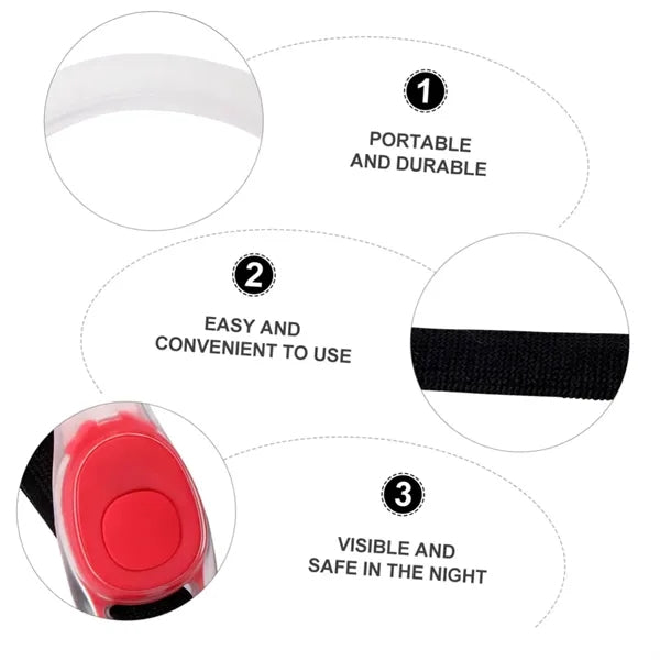 Durable LED Safety Armband for Night Running and Cycling