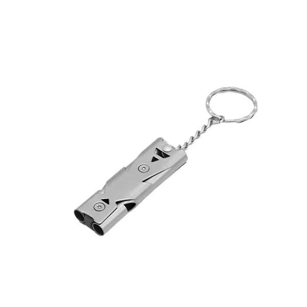 Stainless Steel Double Tube Sonic Outdoor Rescue Whistle