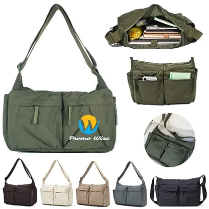 Large Capacity Crossbody Nylon Bag with Multiple Pockets