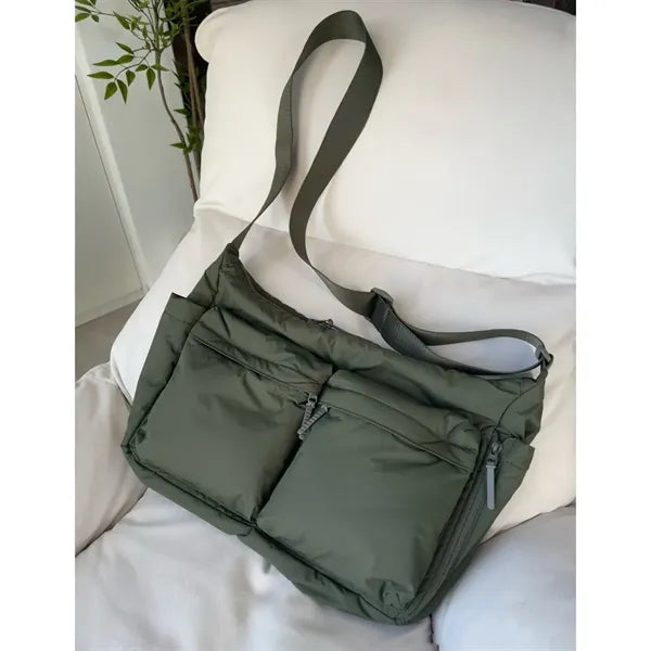 Large Capacity Crossbody Nylon Bag with Multiple Pockets