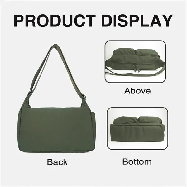 Large Capacity Crossbody Nylon Bag with Multiple Pockets