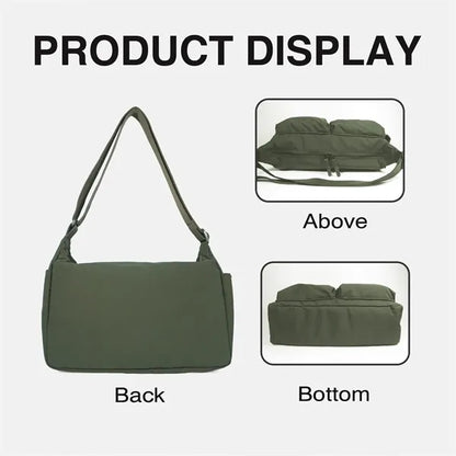 Large Capacity Crossbody Nylon Bag with Multiple Pockets
