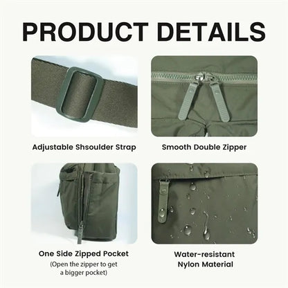 Large Capacity Crossbody Nylon Bag with Multiple Pockets