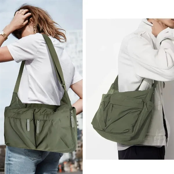Large Capacity Crossbody Nylon Bag with Multiple Pockets