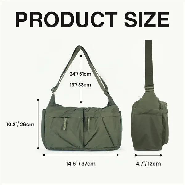Large Capacity Crossbody Nylon Bag with Multiple Pockets