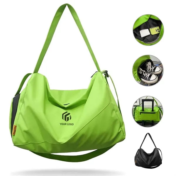 Waterproof shoe wet clothes compartment sport gym duffel bag