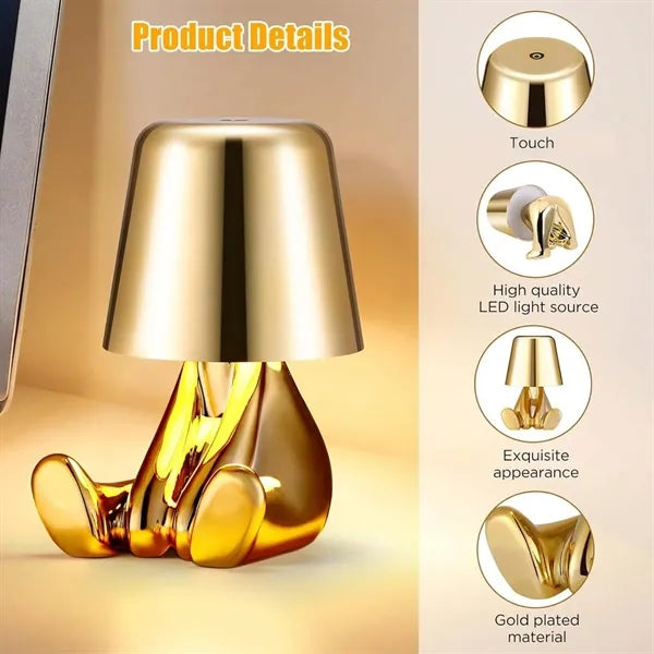 Creative Touch Control Golden Man Decor Bedside Table Lamp