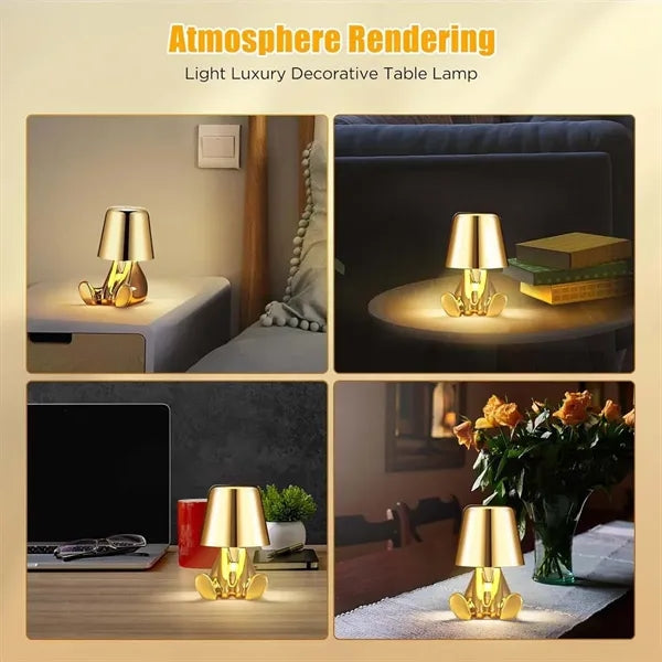 Creative Touch Control Golden Man Decor Bedside Table Lamp