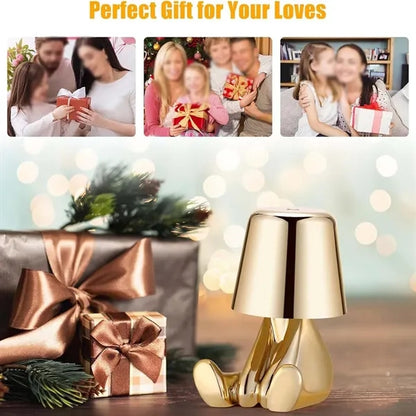 Creative Touch Control Golden Man Decor Bedside Table Lamp