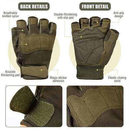 Tactical Fingerless Outdoor Anti Slip Gloves