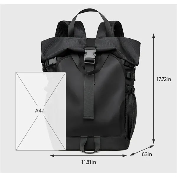 Roll Top Large Capacity Backpack For College, Outdoor