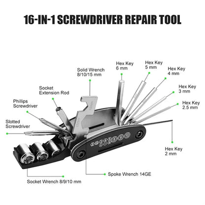 Portable Mountain Bike Repair Kit with Tire Patch Tools