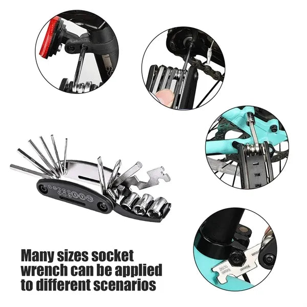 Portable Mountain Bike Repair Kit with Tire Patch Tools
