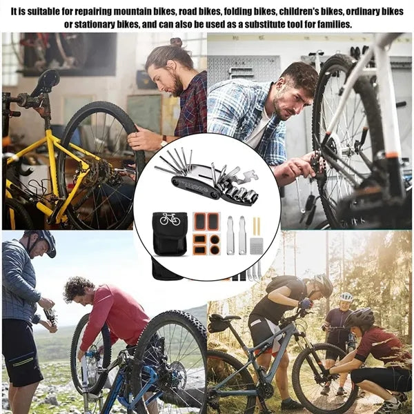Portable Mountain Bike Repair Kit with Tire Patch Tools