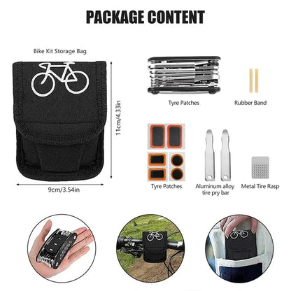Portable Mountain Bike Repair Kit with Tire Patch Tools