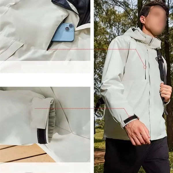 Customized logo 3-in-1 Windbreaker Hiking Hooded Jackets