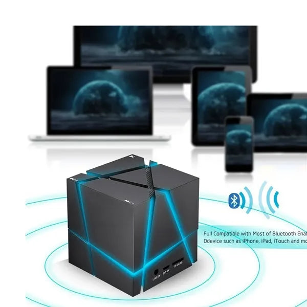 Portable Wireless Cube Bluetooth Speaker with Colorful Light