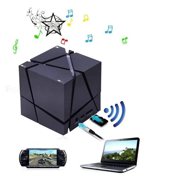 Portable Wireless Cube Bluetooth Speaker with Colorful Light