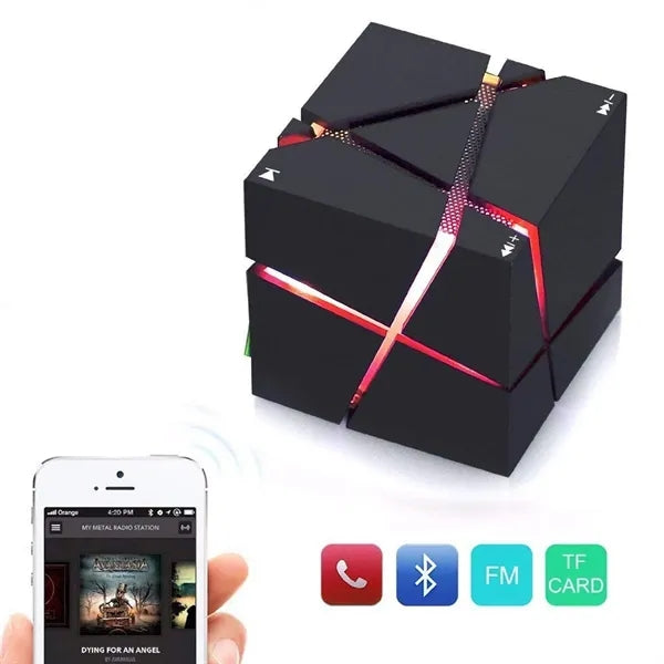 Portable Wireless Cube Bluetooth Speaker with Colorful Light
