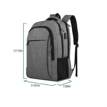 Computer Laptop Backpack with USB Port and Trolley Sleeve