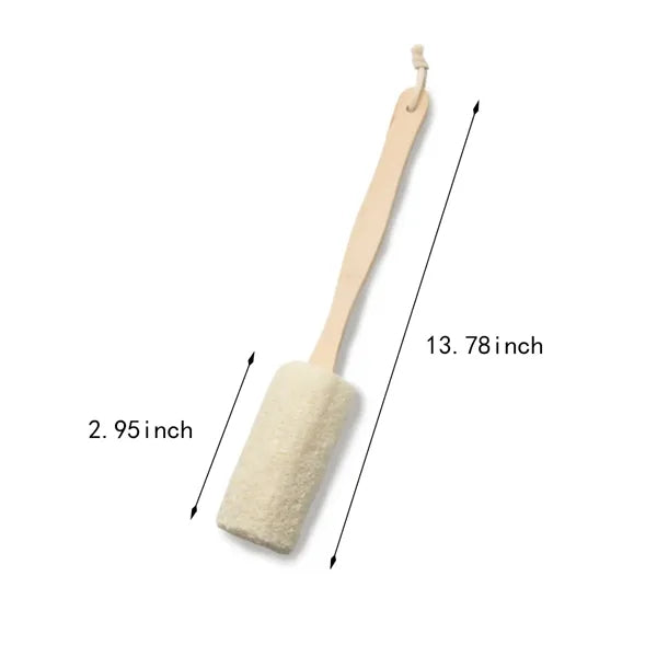 Natural loofah massaging clean long handle bath brush tool