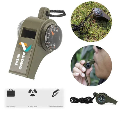 Three-In-One Outdoor Multi-Function Survival Whistle