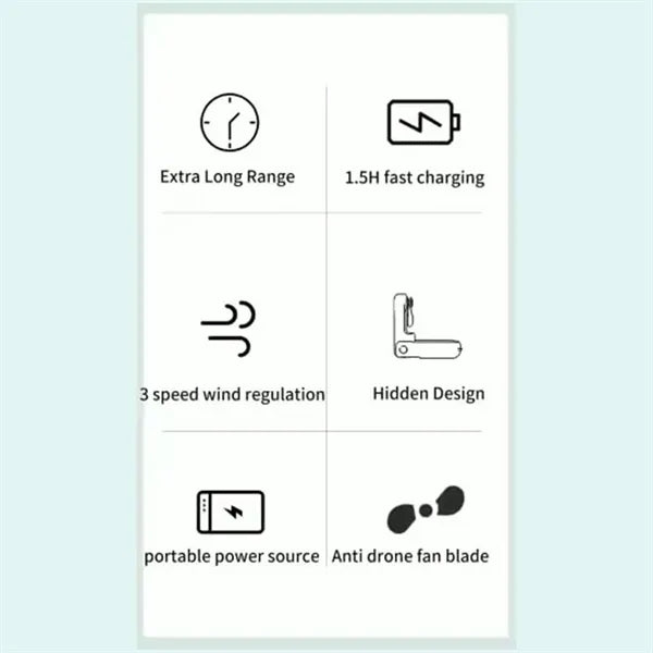 3 In 1 Foldable Personal Fan with Power Bank