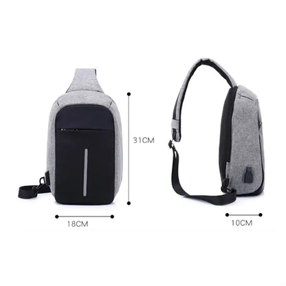 Anti-Theft Sling Bag with USB Charging Port