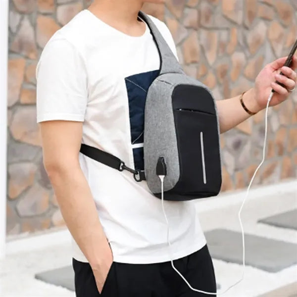 Anti-Theft Sling Bag with USB Charging Port