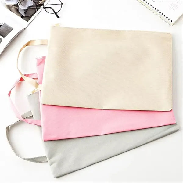 Colorful Zippered Canvas Pouches for Organization