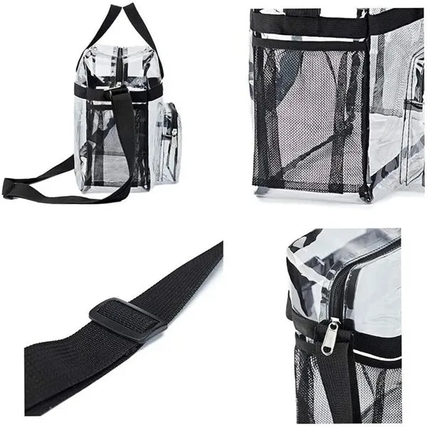 Clear Tote Bag with Handle and Adjustable Strap