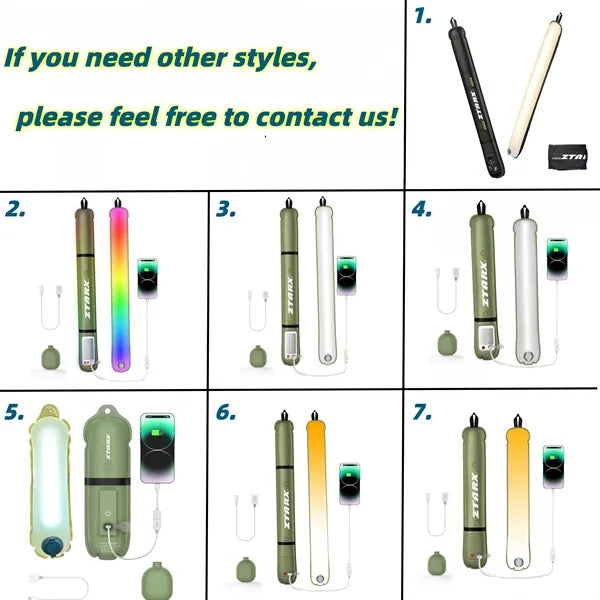 LED Tube Handheld Portable Foldable-Inflatable Camping Light