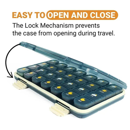 Multi-Compartments Portable Rectangle Travel Weekly Pillbox