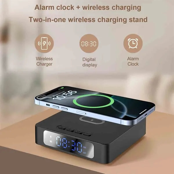 Digital Alarm Clock with Wireless Charger