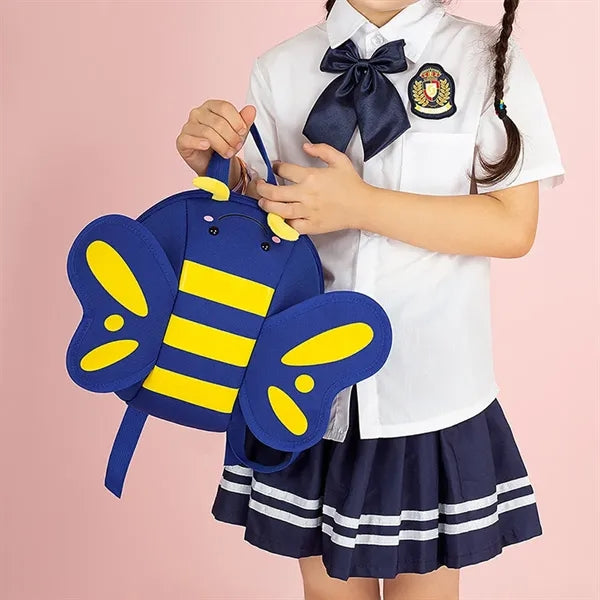 Funny Cute Bee Shape Pattern Student Cartoon Bag with Zipper