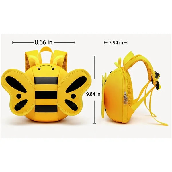 Funny Cute Bee Shape Pattern Student Cartoon Bag with Zipper