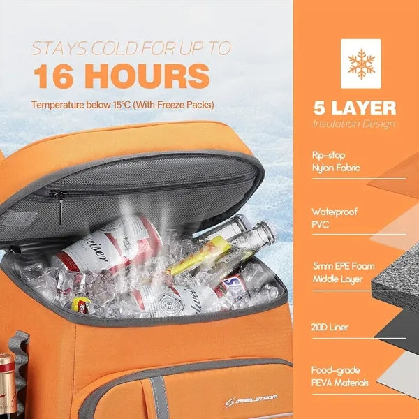 Outdoor Insulated Cooler Backpack for Travel & Hiking.