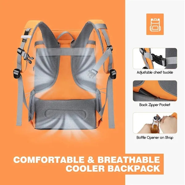 Outdoor Insulated Cooler Backpack for Travel & Hiking.