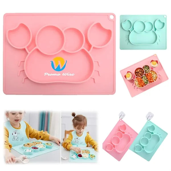 BPA-free Non-slip Silicone Cute Divided Toddler Placemats
