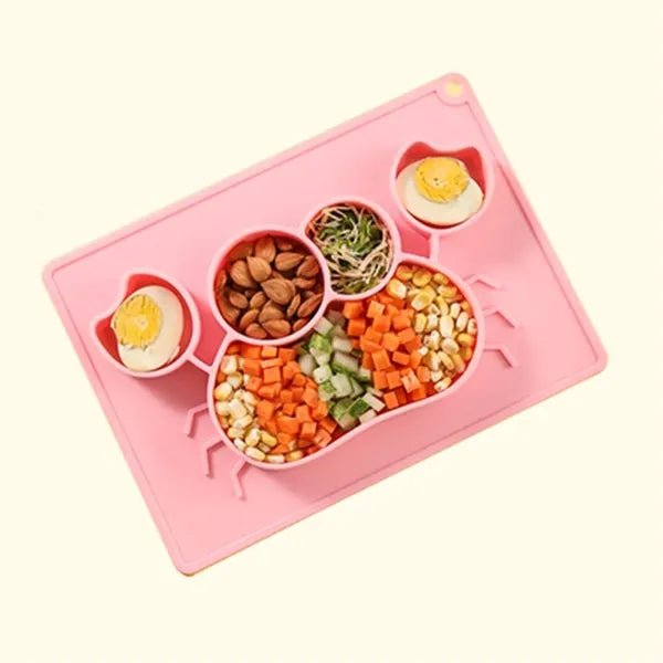BPA-free Non-slip Silicone Cute Divided Toddler Placemats