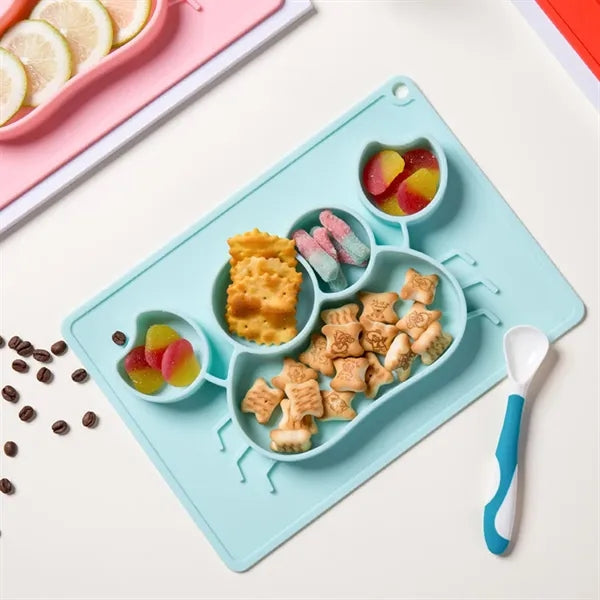 BPA-free Non-slip Silicone Cute Divided Toddler Placemats