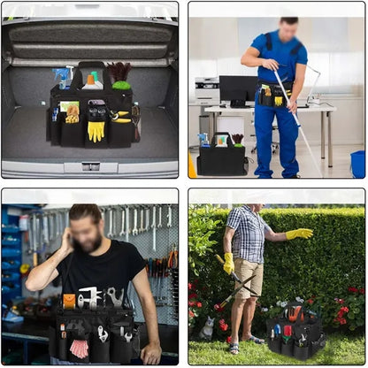 Gardening portable wearable cleaning caddy organizer bag