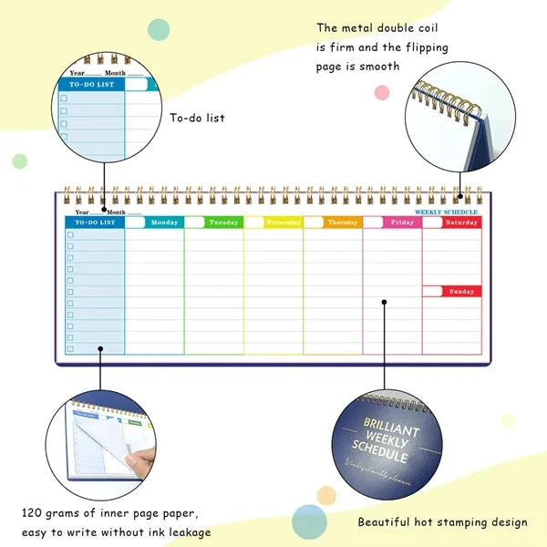 Work tasks desk To Do List notepad undated weekly planner