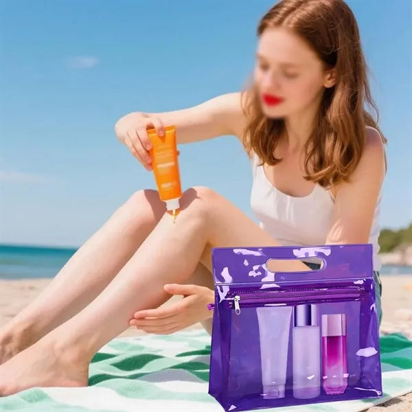 Waterproof travel beach toiletry clear cosmetic makeup bag