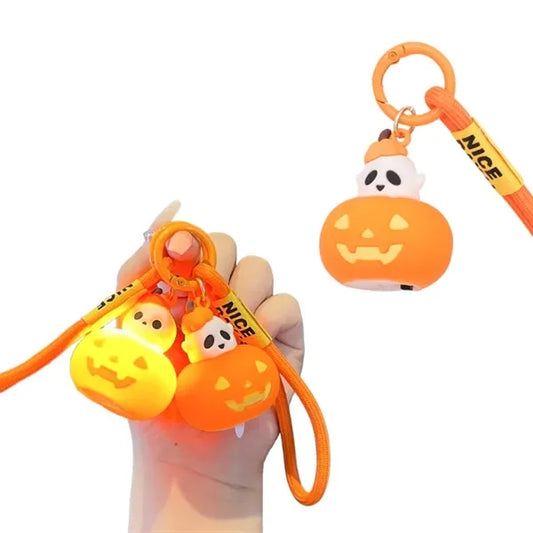Halloween Pumpkin Light Up Keychain