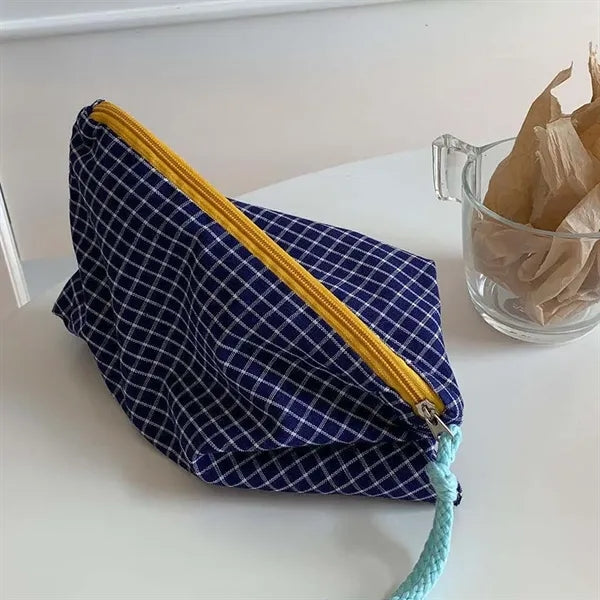 Travel holiday zipper cotton colored toiletry makeup bag