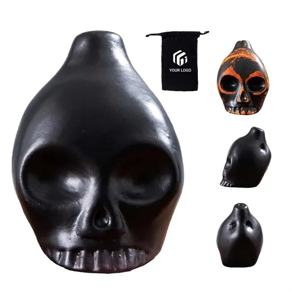 Halloween festival toys celebration skull ceramic whistle
