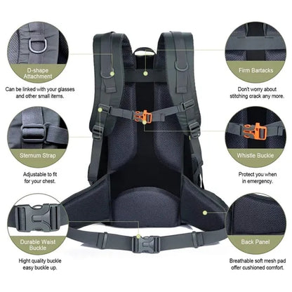 Lightweight waterproof 40L travel camping hiking backpack